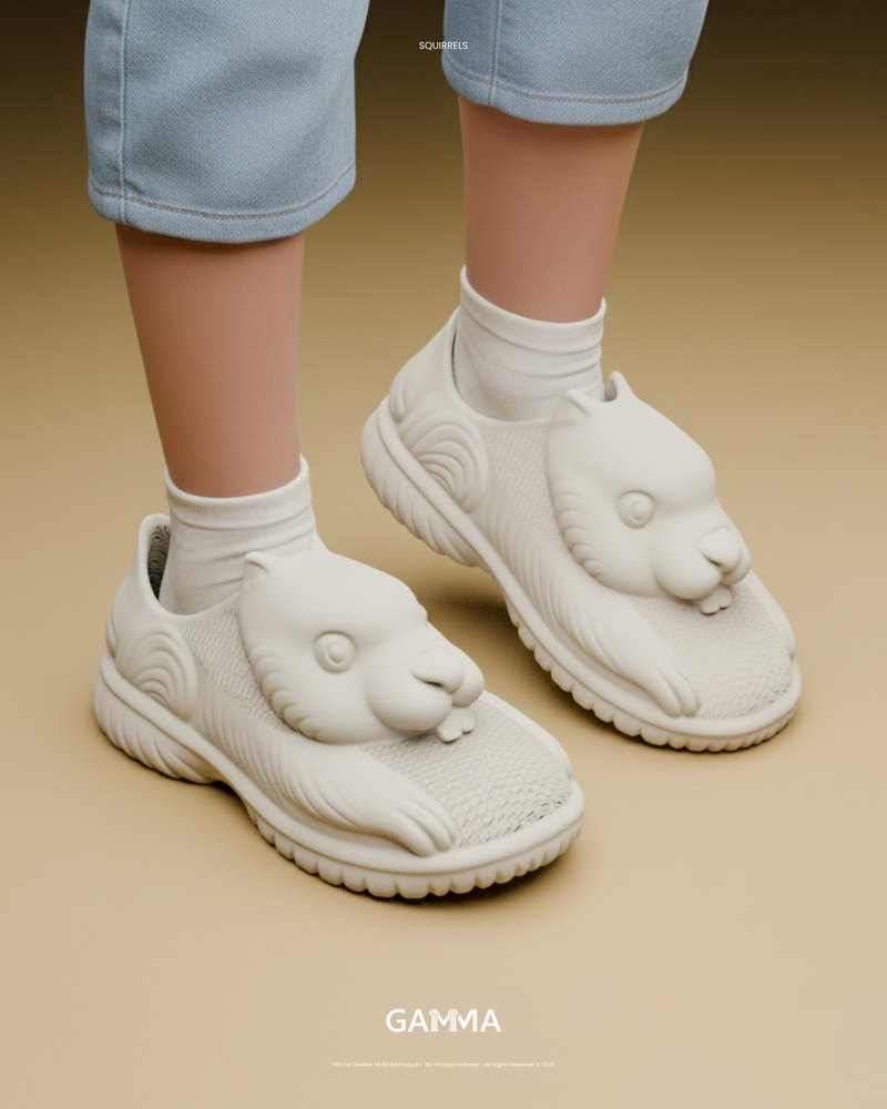 Squirrels in white, worn